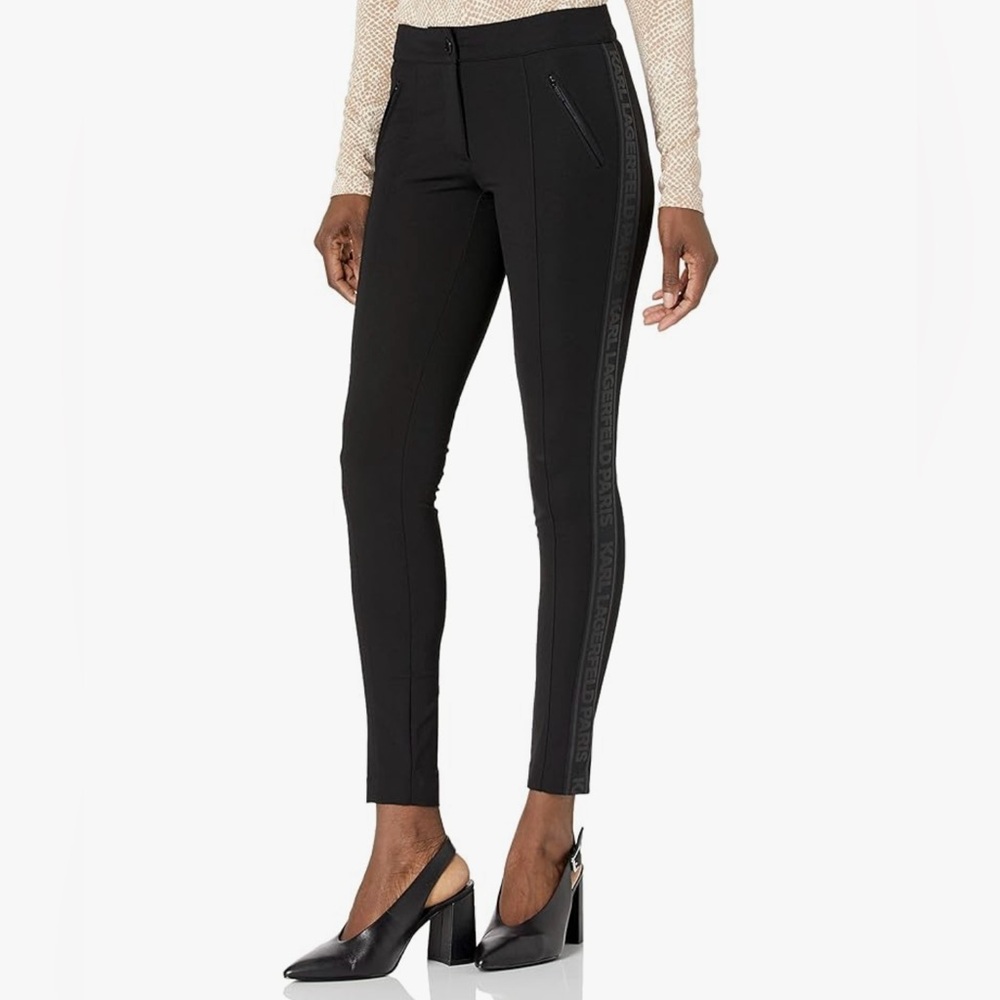 NWOT Karl Lagerfeld Paris Black Women's Compression Mid Rise Pants